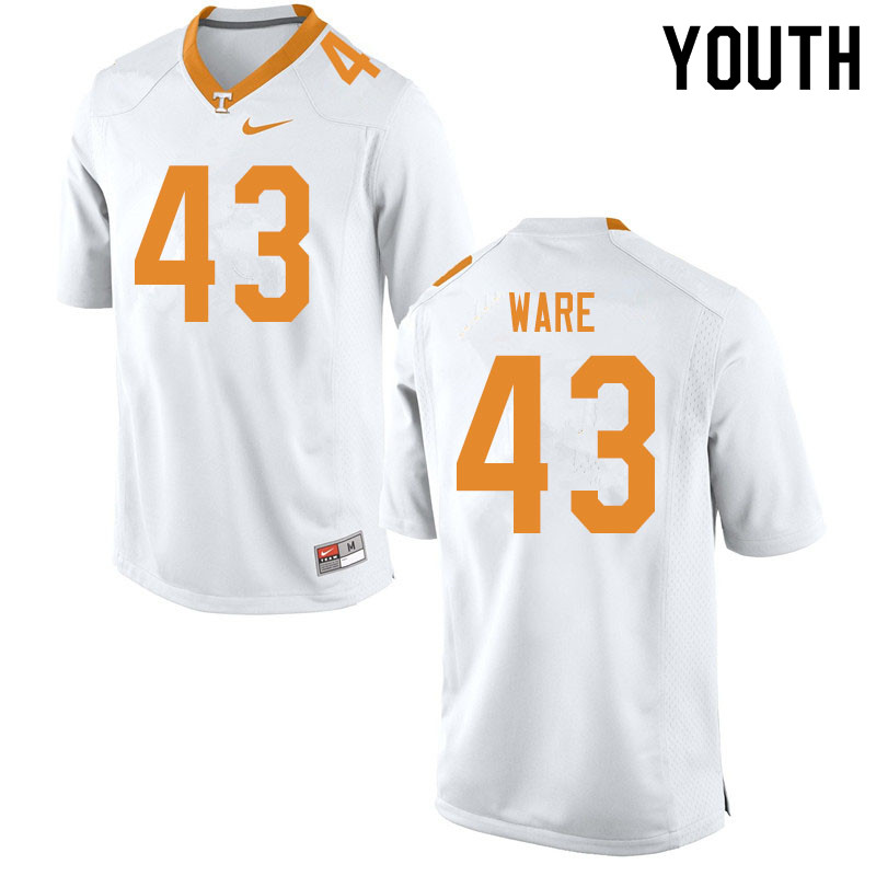 Youth #43 Marshall Ware Tennessee Volunteers College Football Jerseys Sale-White